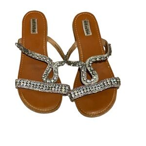 EUC Not Rated gemmed slide sandals